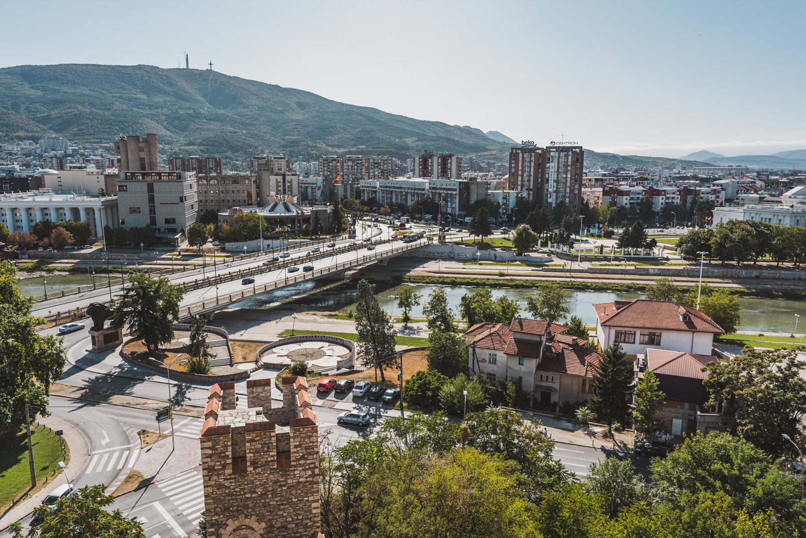 Überblick Skopje, die Hauptstadt Nordmazedonien